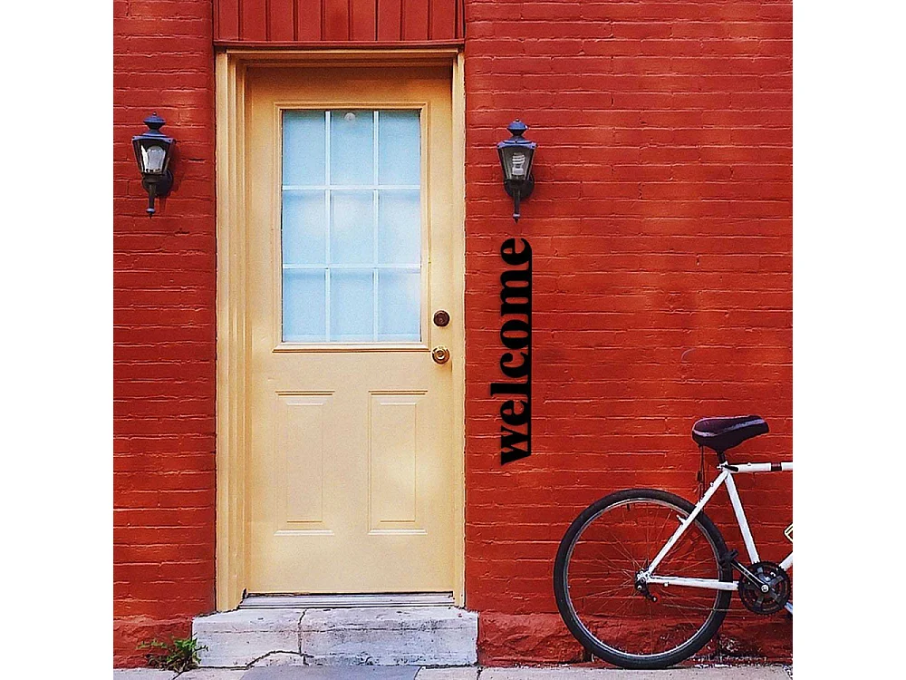 Decoration murale en métal Citation Welcome