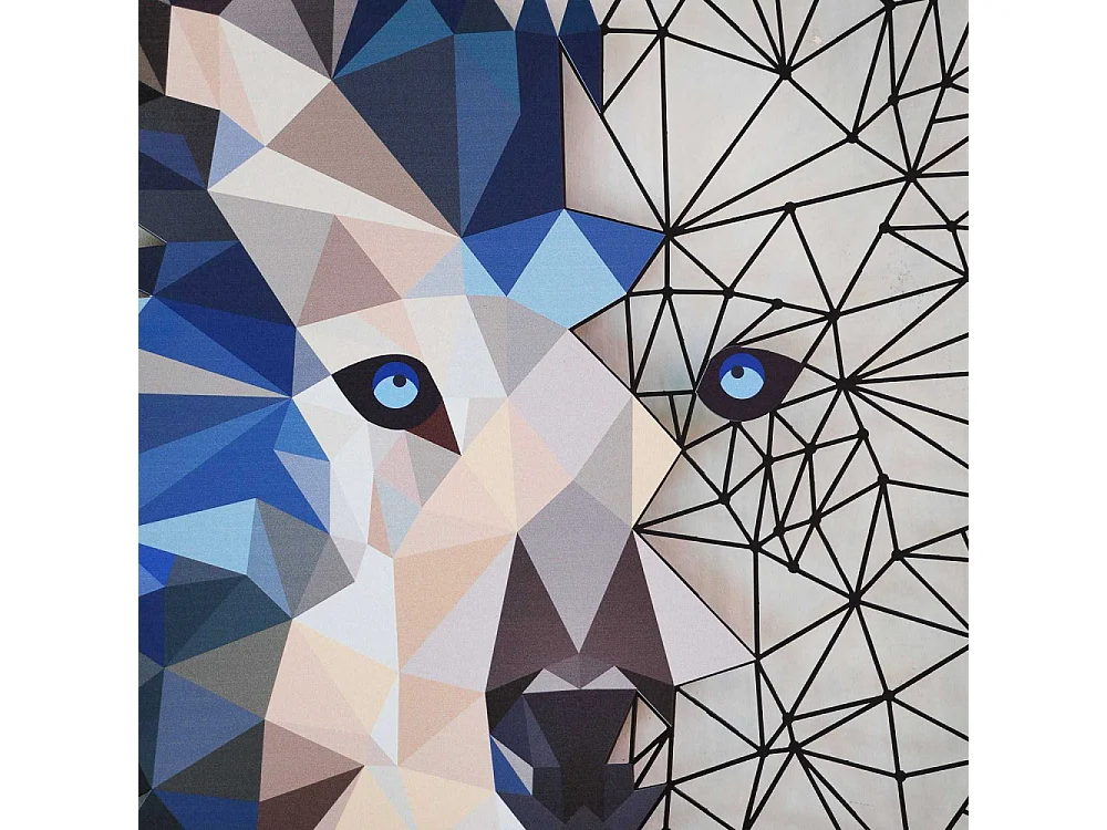 Décoration murale en métal coloré Loup