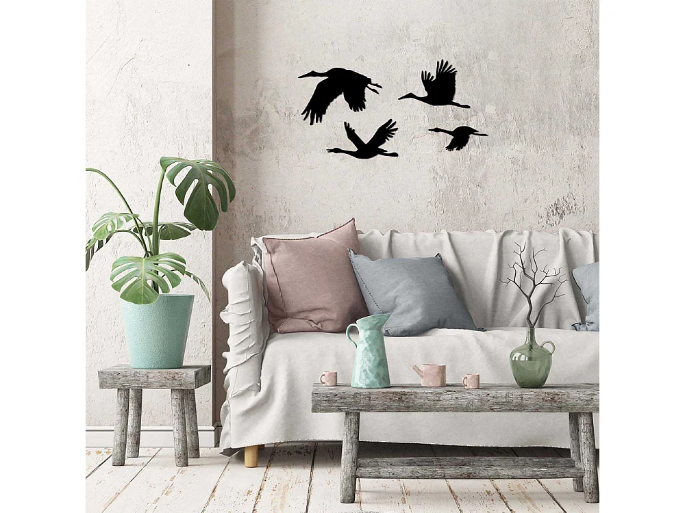 Accesorio decorativo de pared – 30 x 20 cm, 26 x 17 cm, 26 x 14 cm, 21 x 9 cm – Negro – 100% Metal