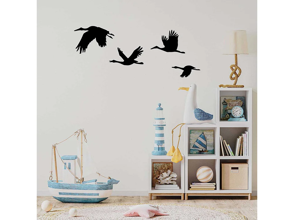 Accesorio decorativo de pared – 30 x 20 cm, 26 x 17 cm, 26 x 14 cm, 21 x 9 cm – Negro – 100% Metal