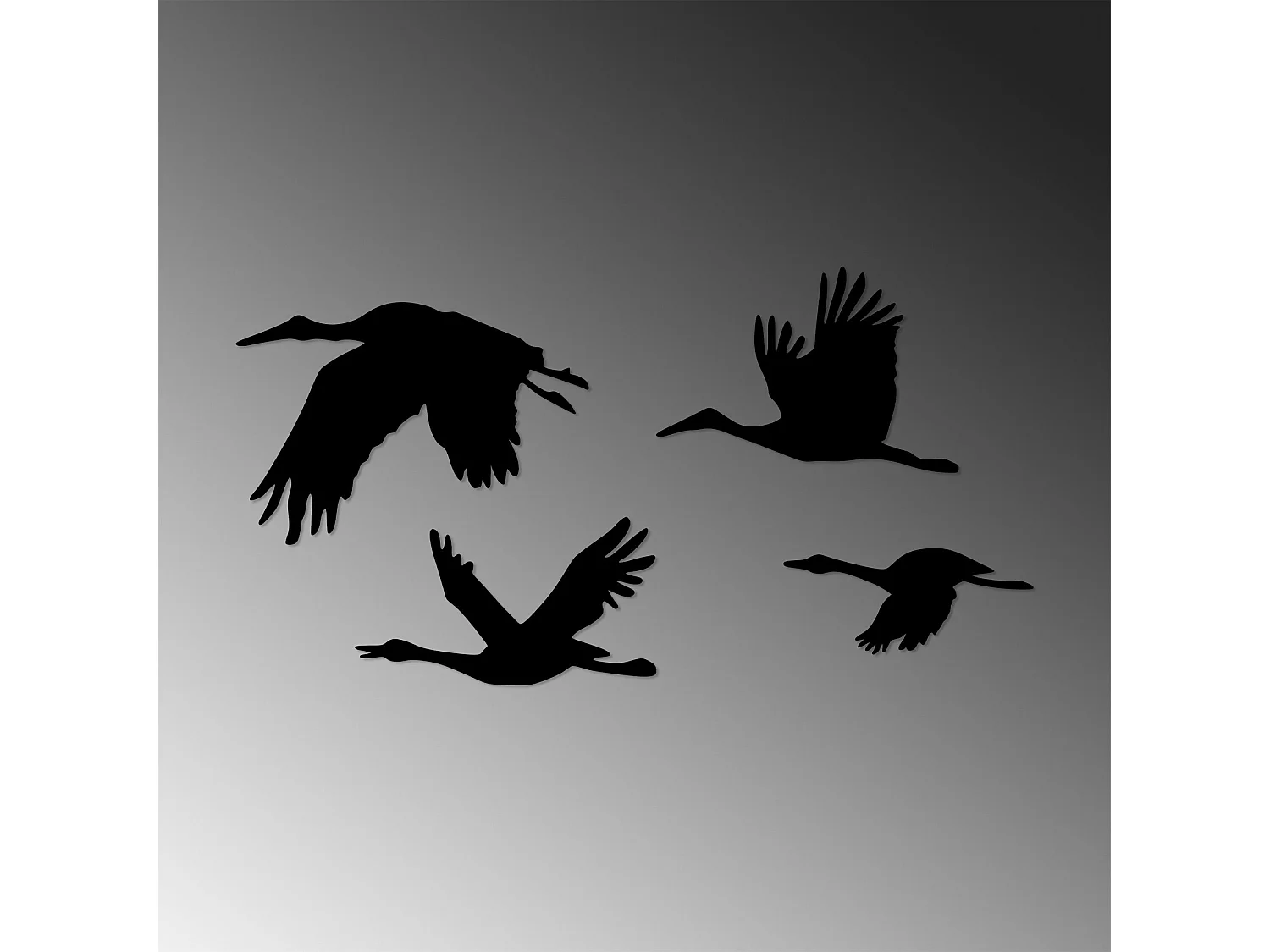 Accesorio decorativo de pared – 30 x 20 cm, 26 x 17 cm, 26 x 14 cm, 21 x 9 cm – Negro – 100% Metal