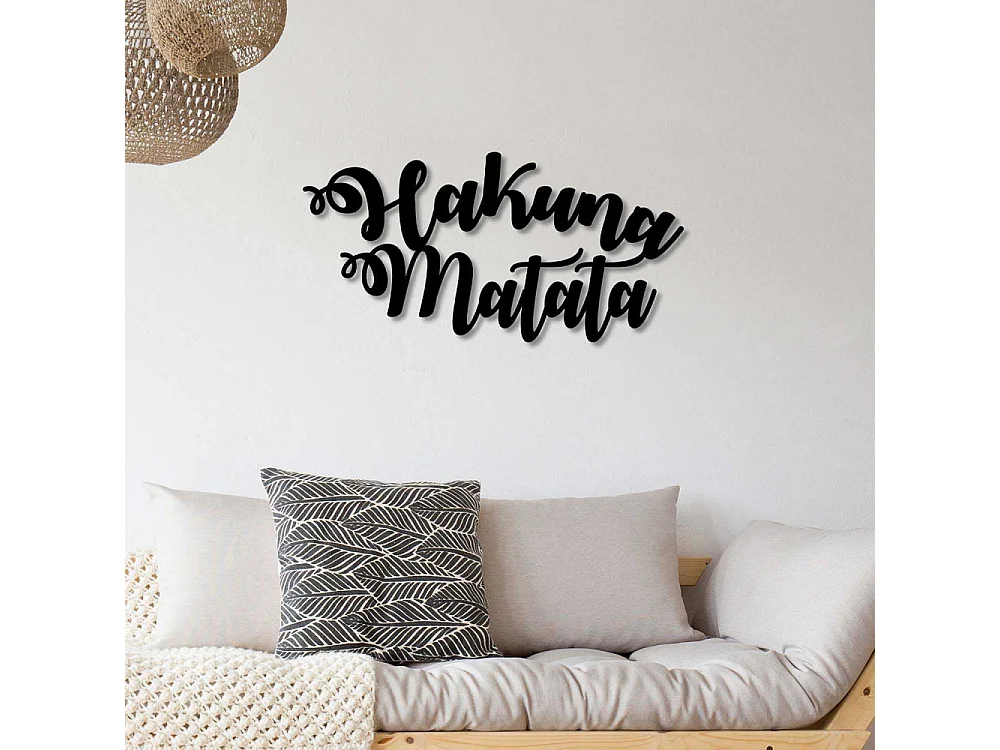 Accesorio decorativo de pared de metal – 70 x 35 cm – negro – 100% metal