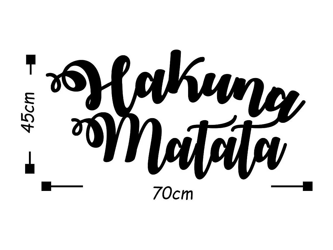 Accesorio decorativo de pared de metal – 70 x 35 cm – negro – 100% metal