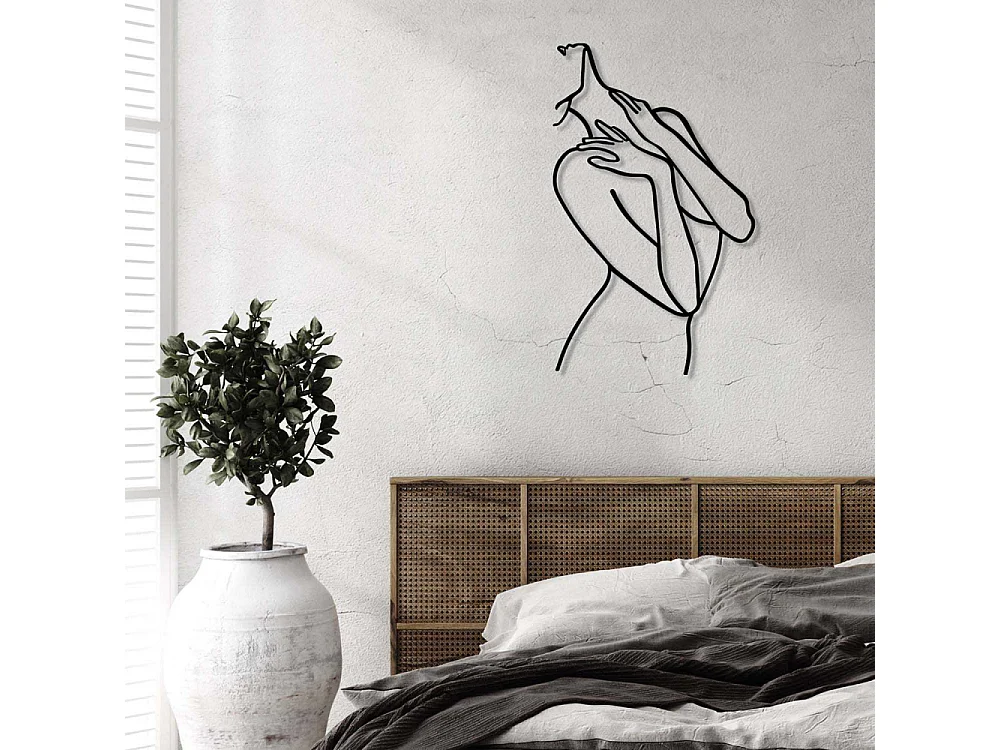 Accesorio decorativo de pared de metal – 53 x 86 cm – negro – 100% metal