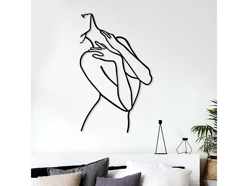 Accesorio decorativo de pared de metal – 53 x 86 cm – negro – 100% metal