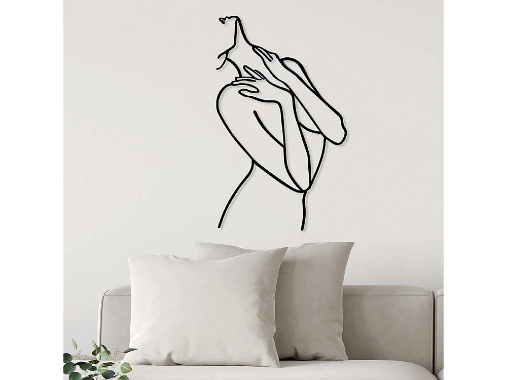 Accesorio decorativo de pared de metal – 53 x 86 cm – negro – 100% metal