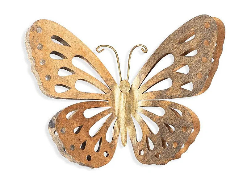 Accesorio decorativo de pared de metal – 32 x 29 cm – pintado a mano