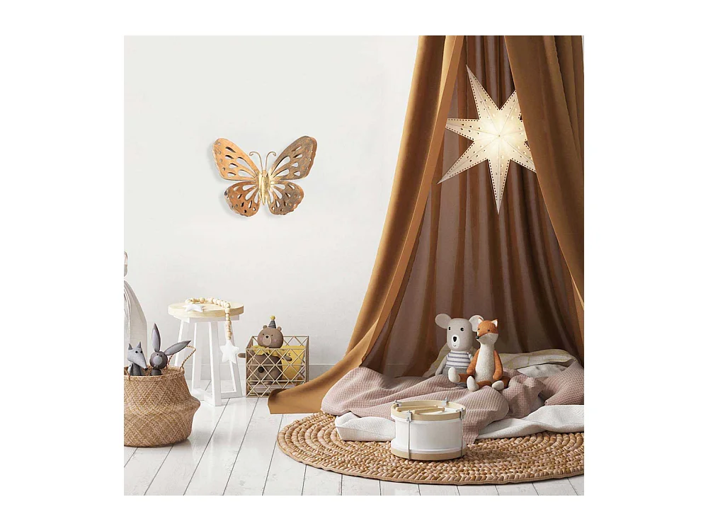 Accesorio decorativo de pared de metal – 32 x 29 cm – pintado a mano