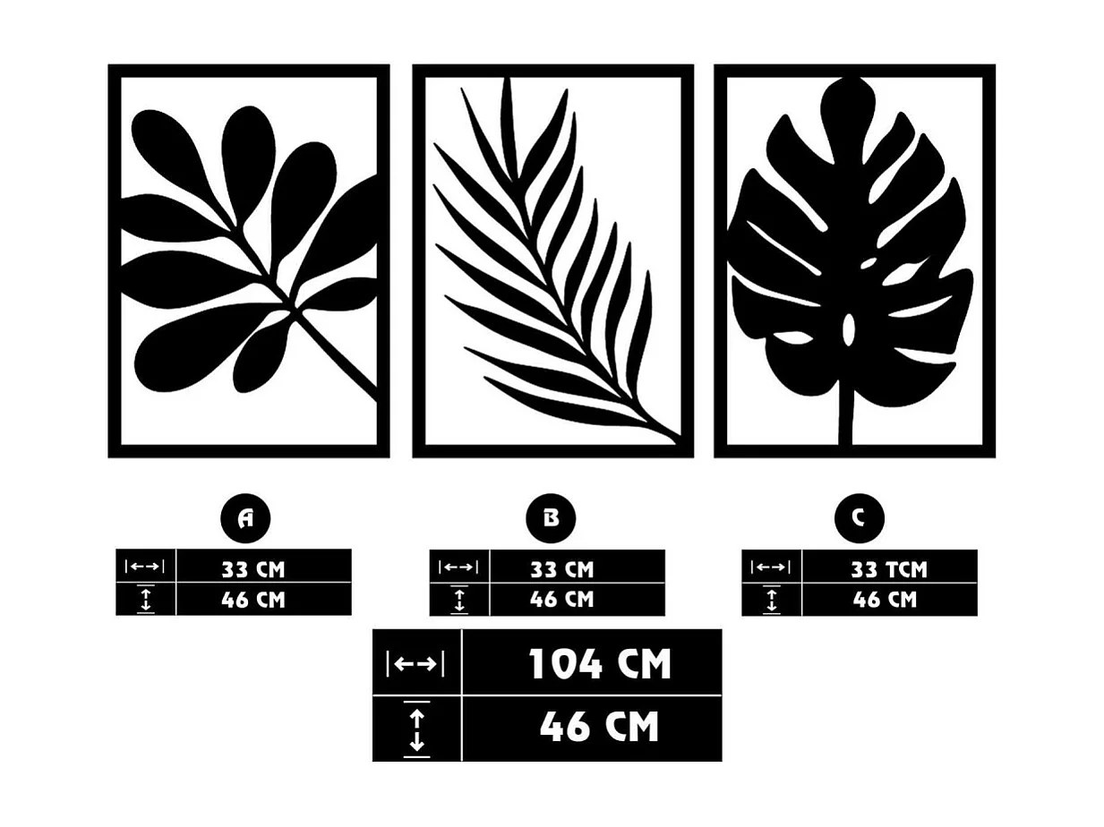 Décoration murale en métal Nature Feuilles