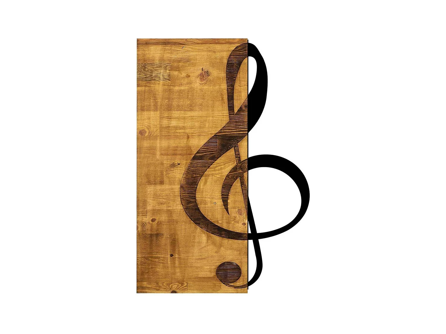 Accesorio decorativo de pared en madera y metal – 39 x 58 cm – nogal y negro – 50% madera y 50% metal