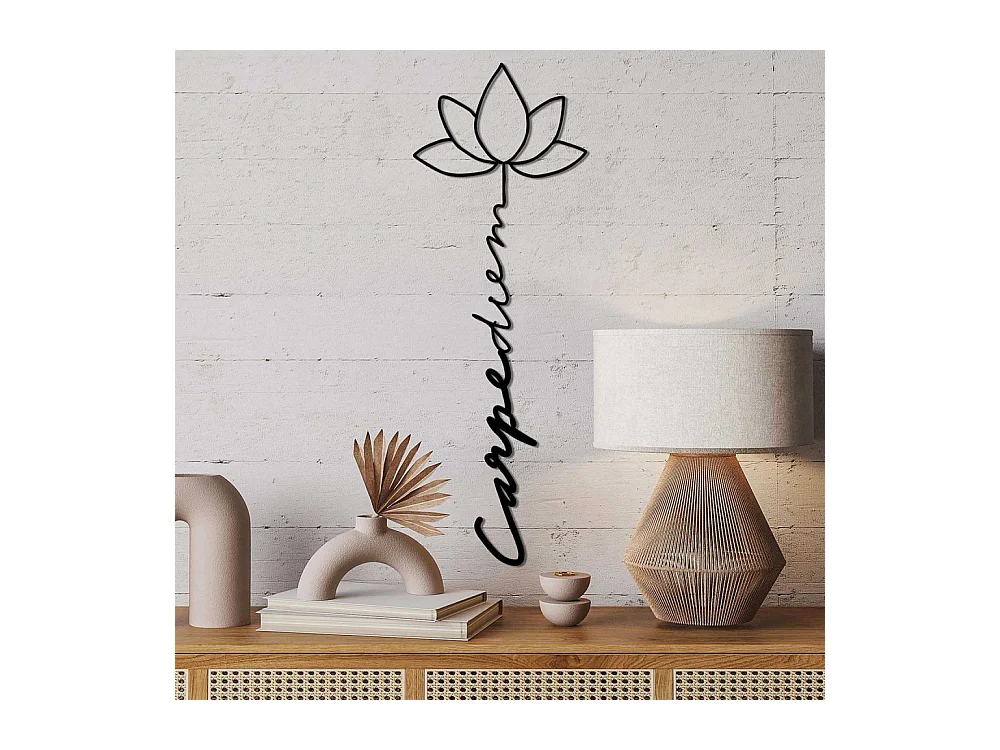 Decoration murale en métal Citation Carpe Diem