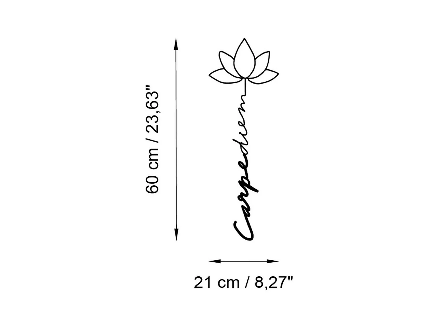 Decoration murale en métal Citation Carpe Diem