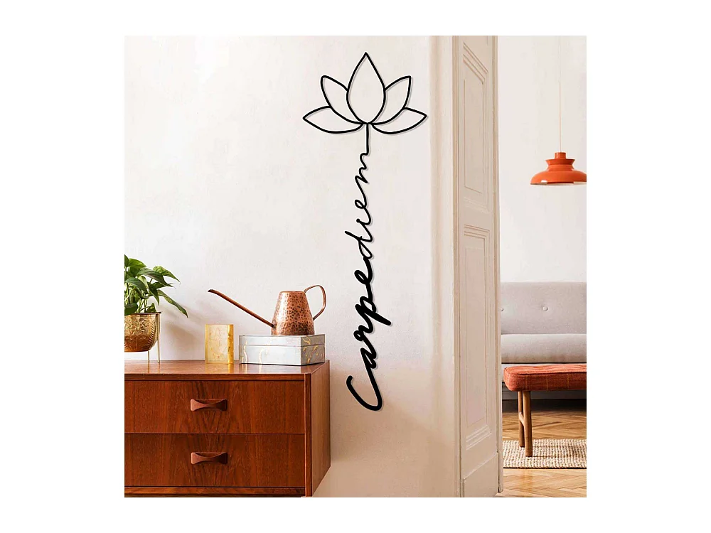 Decoration murale en métal Citation Carpe Diem