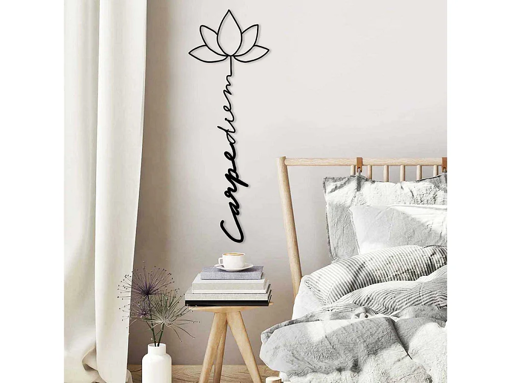 Decoration murale en métal Citation Carpe Diem