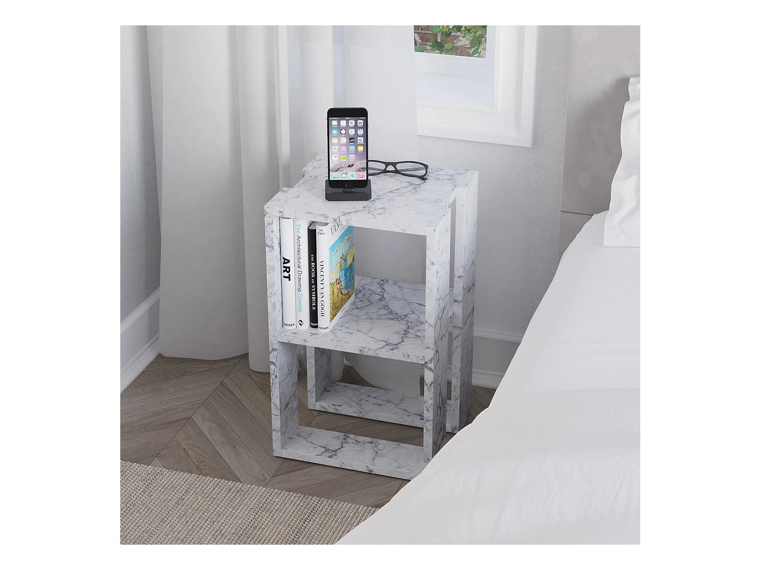 Table de chevet en aggloméré Lonie