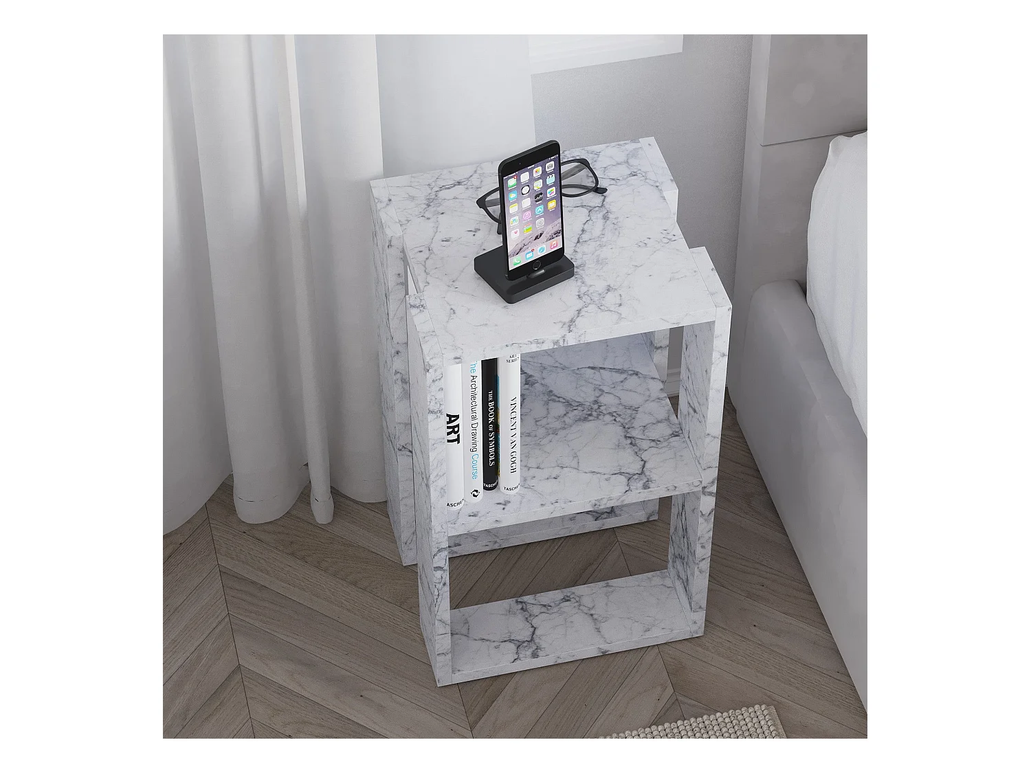 Table de chevet en aggloméré Lonie