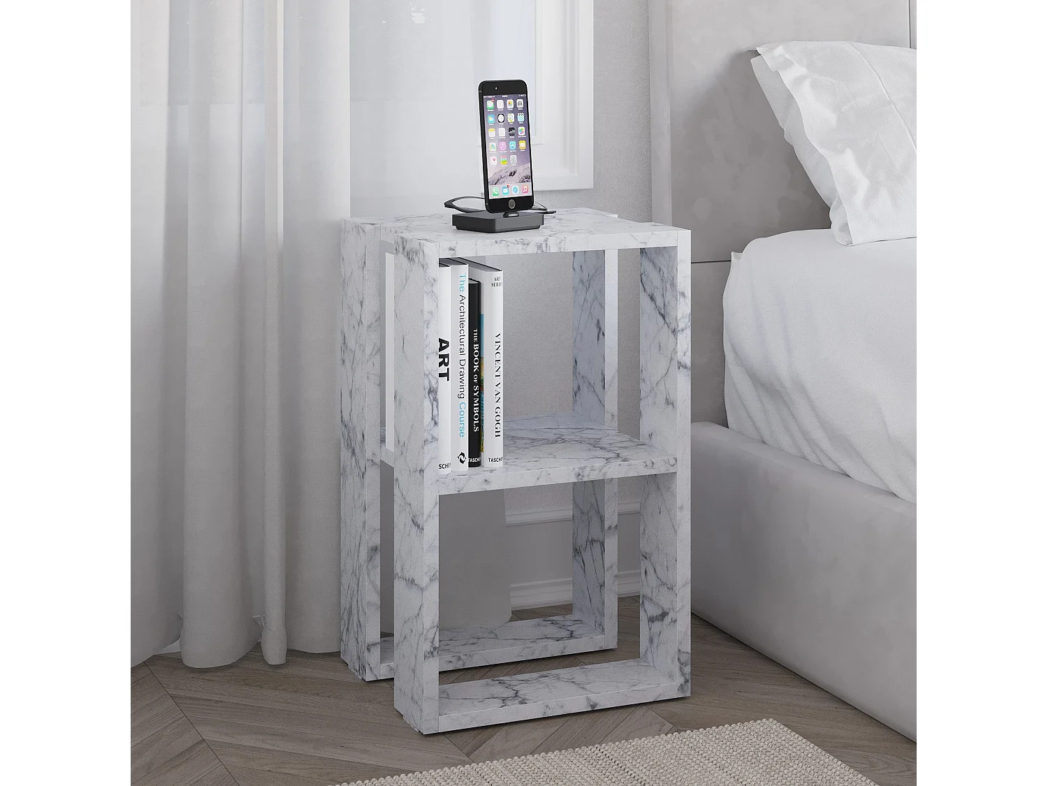 Table de chevet en aggloméré Lonie