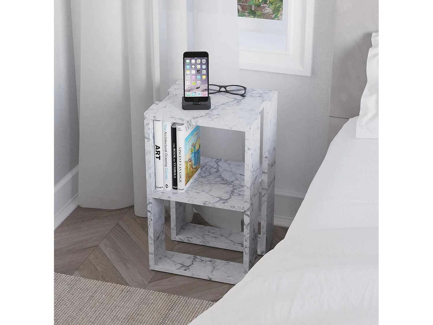 Table de chevet en aggloméré Lonie