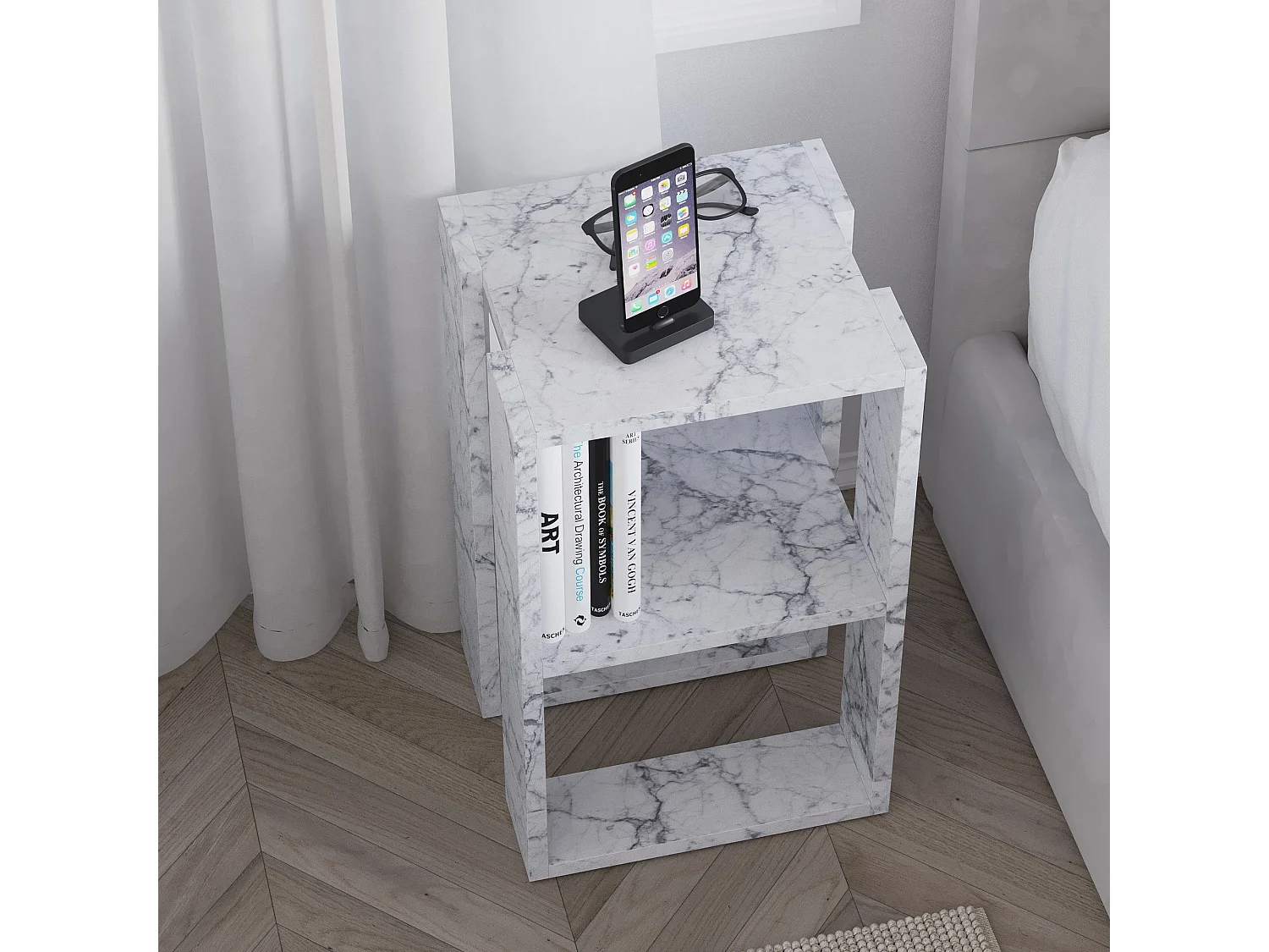 Table de chevet en aggloméré Lonie