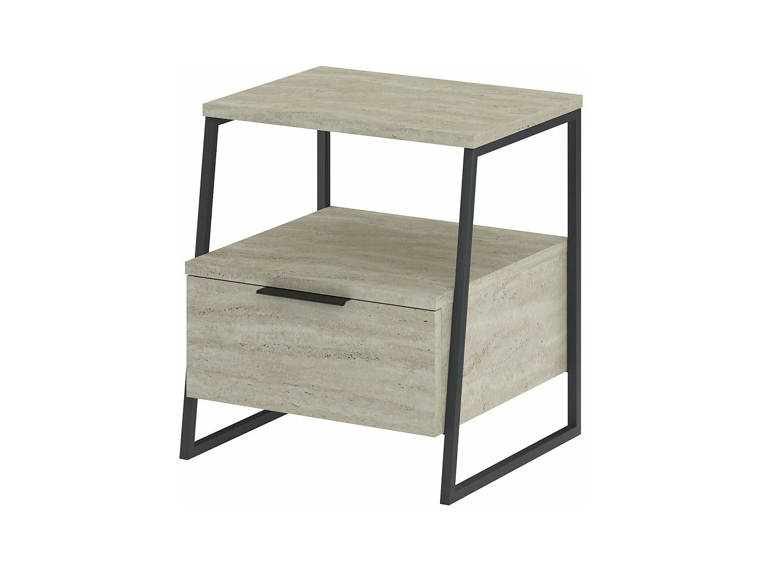 Table de chevet 1 tiroir Juli L45xH50cm Effet travertin beige