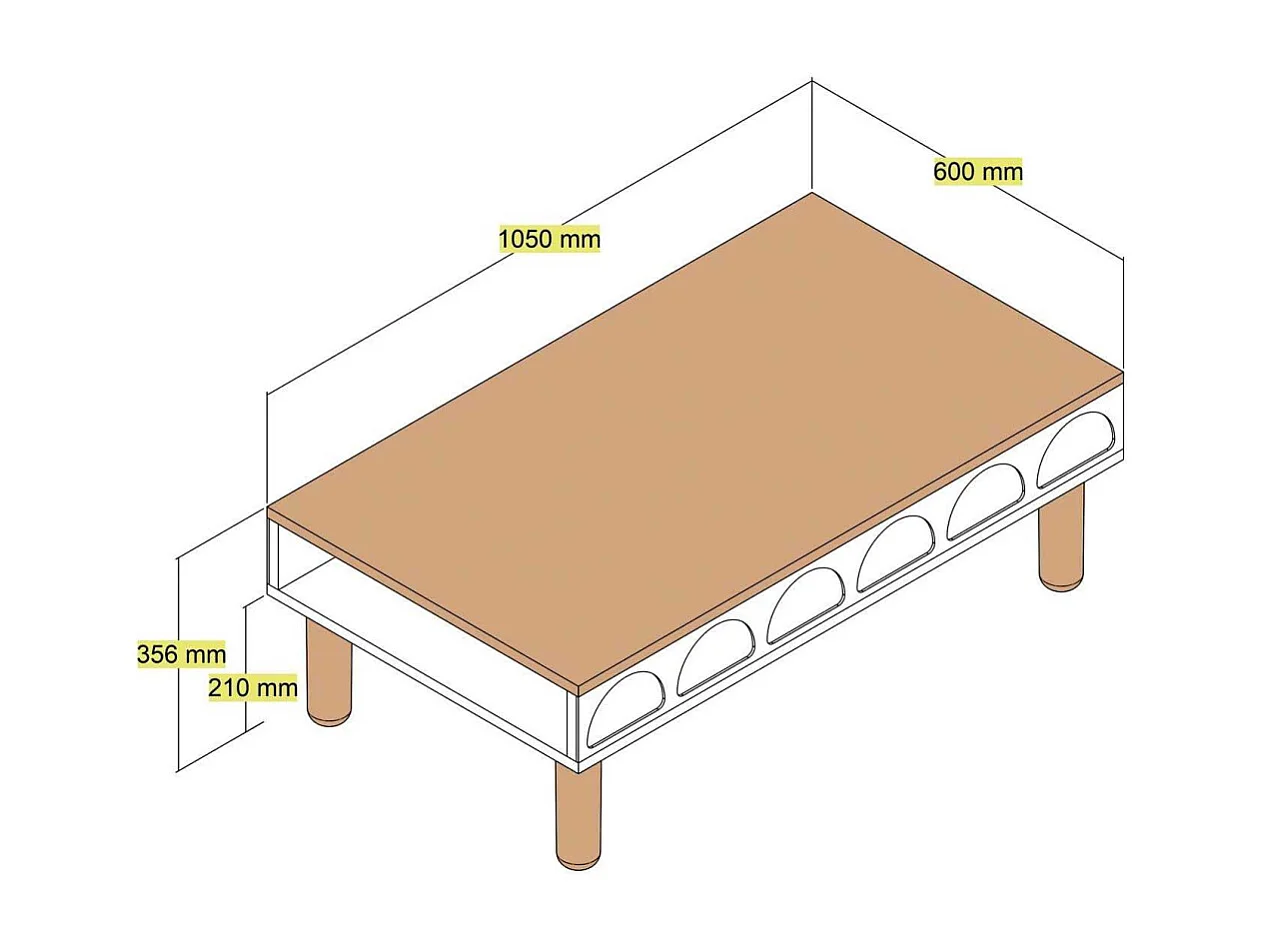 Table basse en aggloméré Bohem
