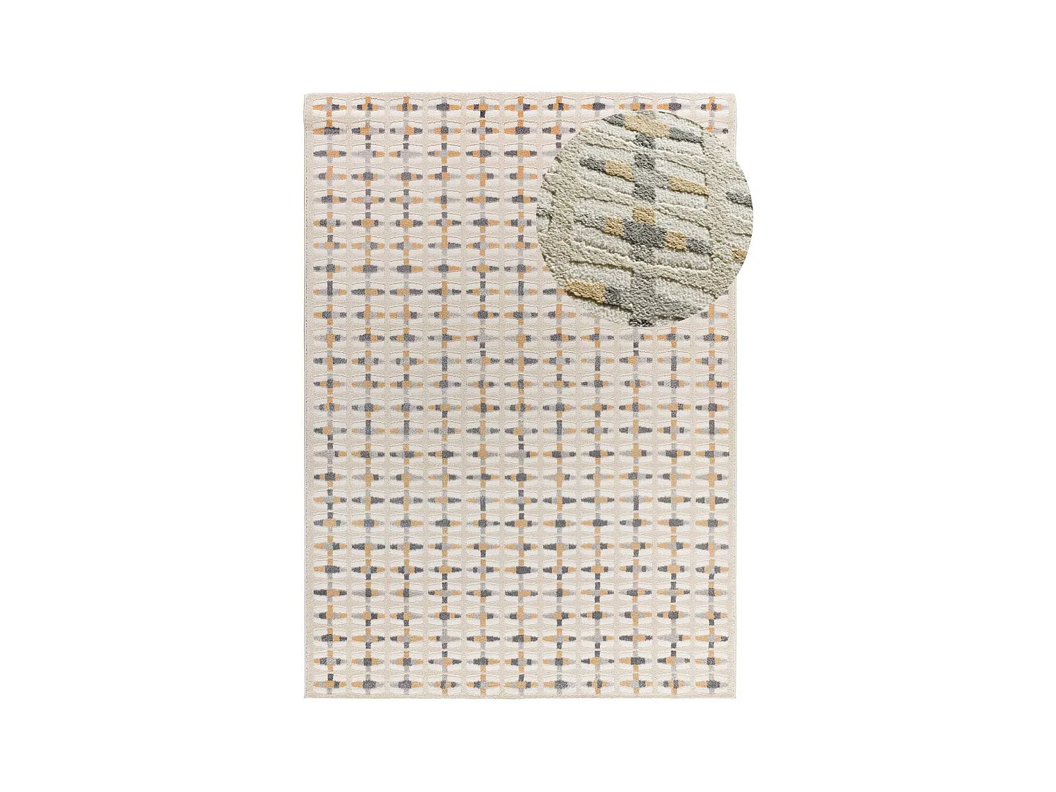 Tapis intérieur - géométrique avec relief - multicolore - 200 x 290 cm - BARESA