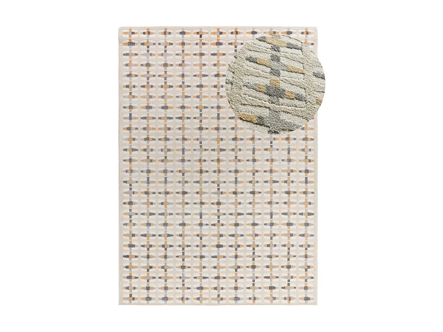 Laagpolig tapijt - geometrisch met reliëf - veelkleurig - 200x290 cm - BARESA