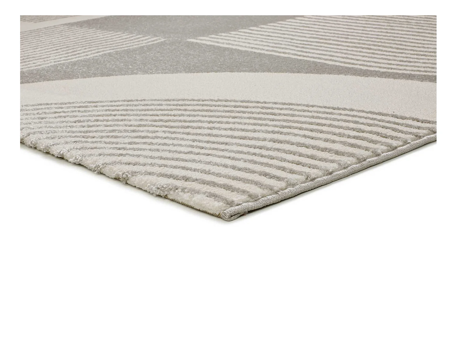 Tapis intérieur - géométrique avec relief - argent - 200 x 290 cm - FLORA