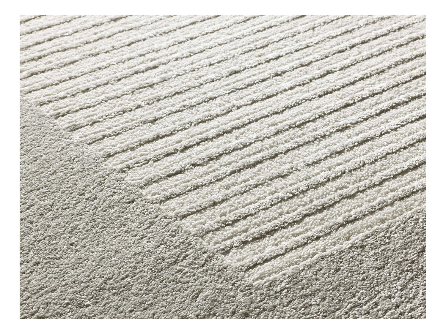 Tapis intérieur - géométrique avec relief - argent - 200 x 290 cm - FLORA