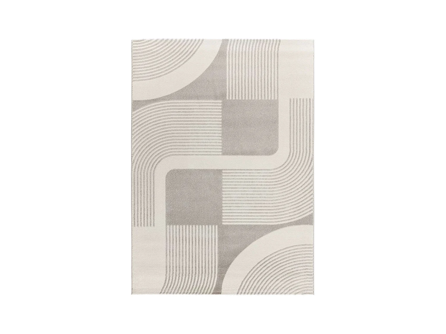 Tapis intérieur - géométrique avec relief - argent - 200 x 290 cm - FLORA