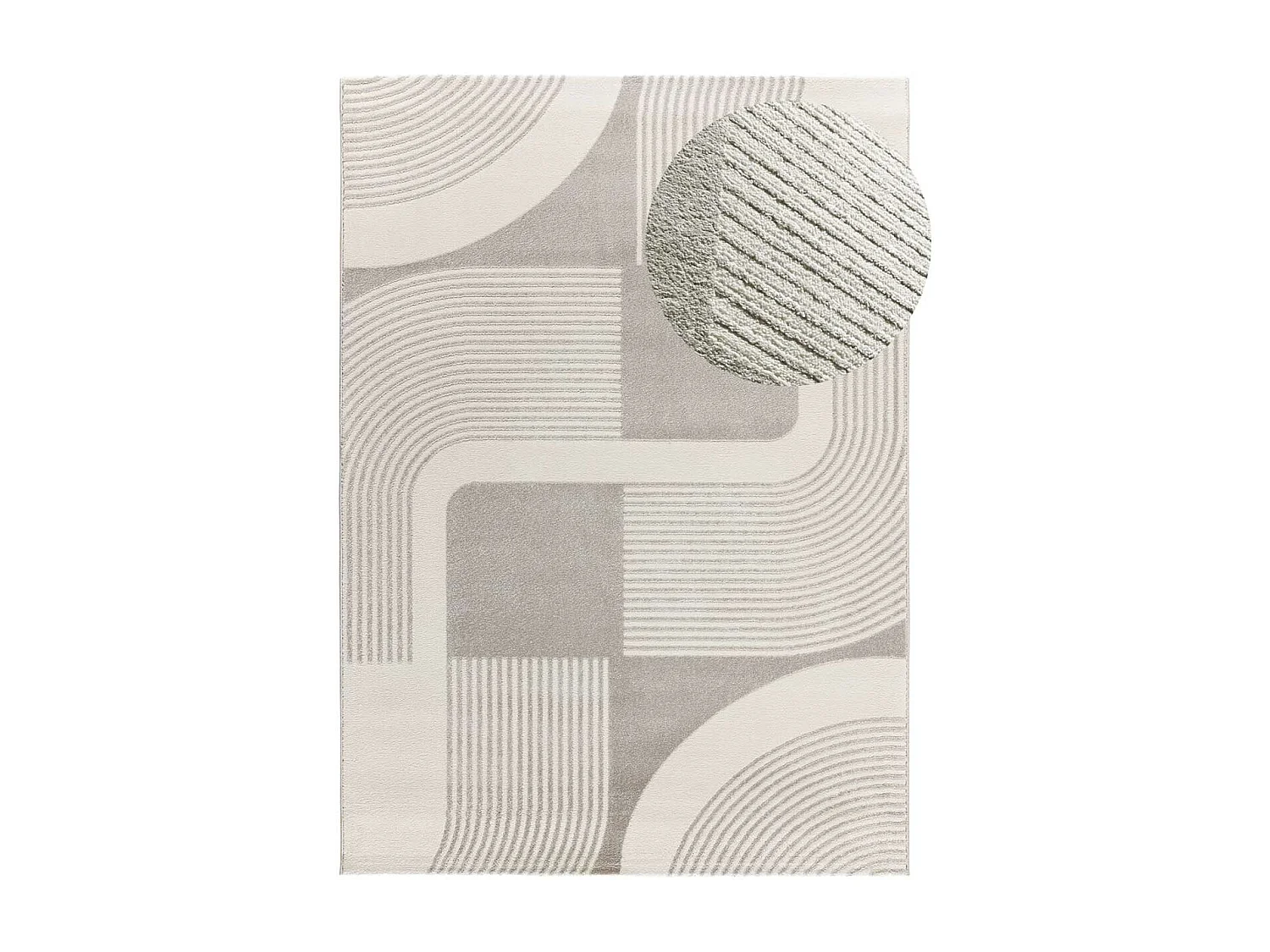 Tapis intérieur - géométrique avec relief - argent - 200 x 290 cm - FLORA