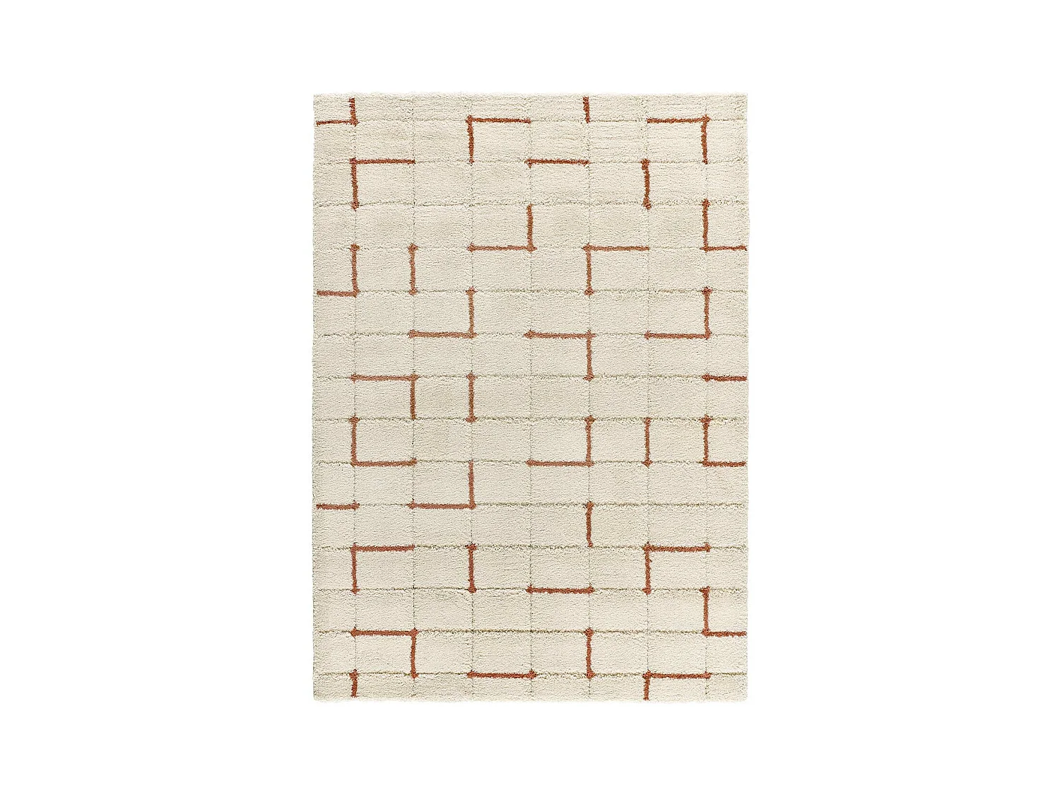 Tapis intérieur - shaggy géométrique - rouille - 200 x 290 cm - BRENDA