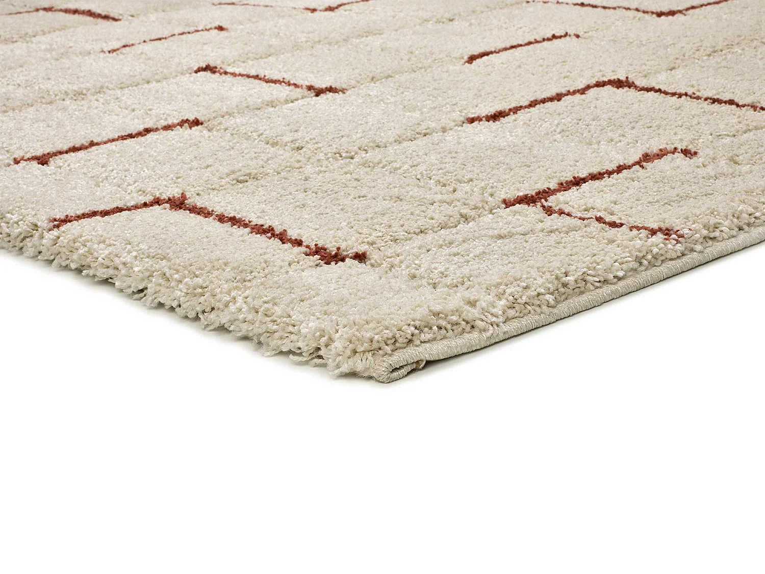 Tapis intérieur - shaggy géométrique - rouille - 200 x 290 cm - BRENDA