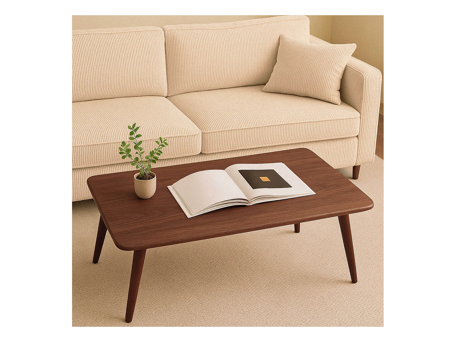 Table basse rectangulaire en MDF bois