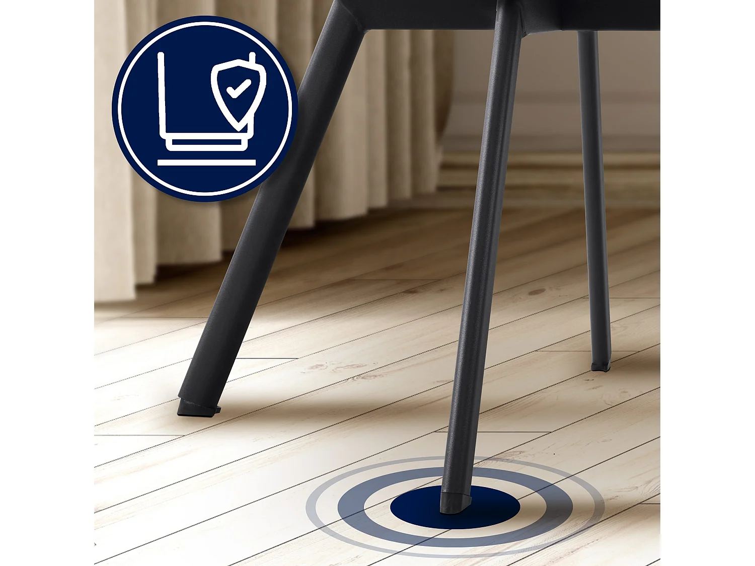 Lot de 2  chaise salle à manger - Velours - Crème - Jordi