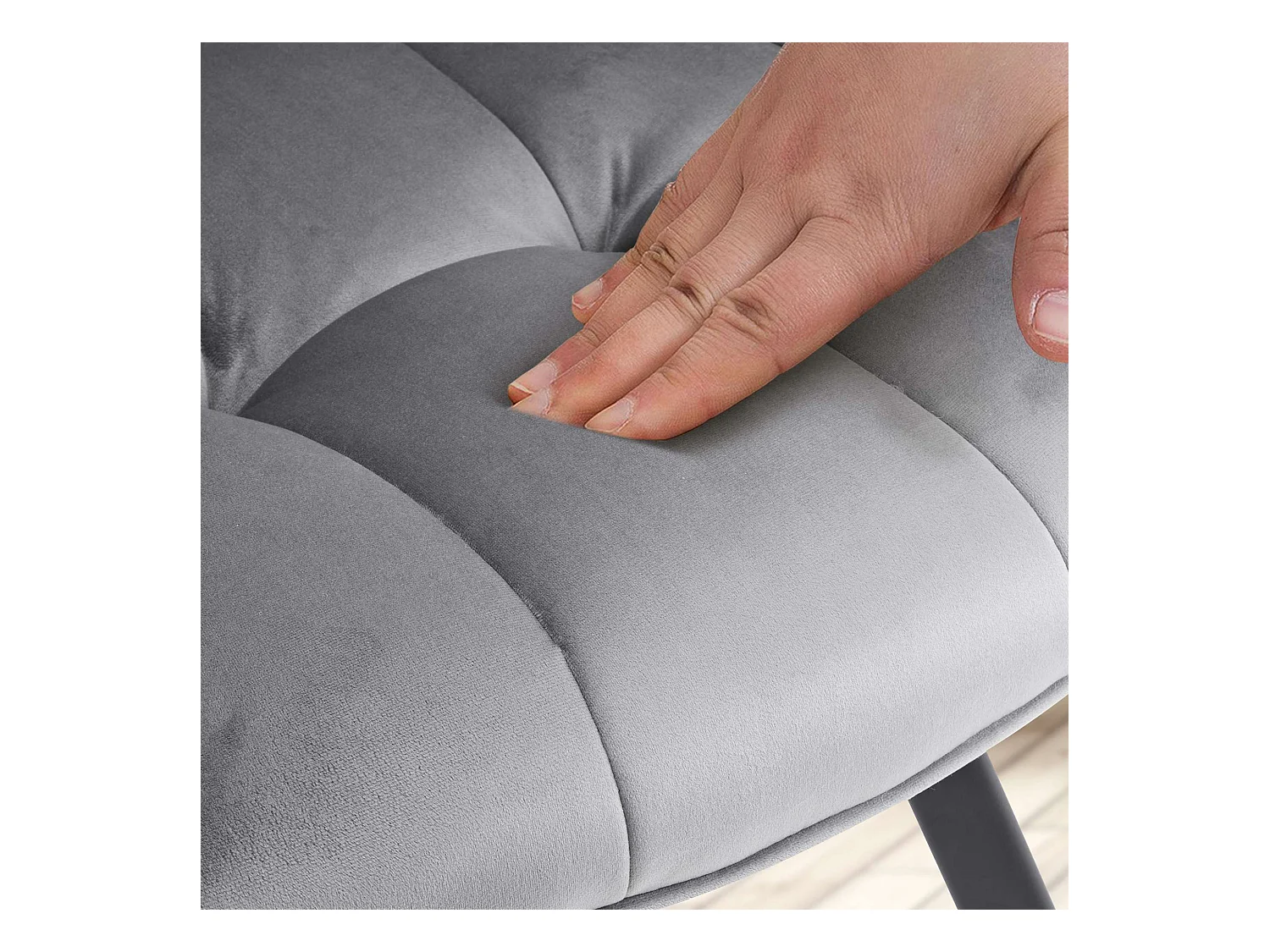 Lot de 2  chaise salle à manger - Velours - Gris foncé - Jordi