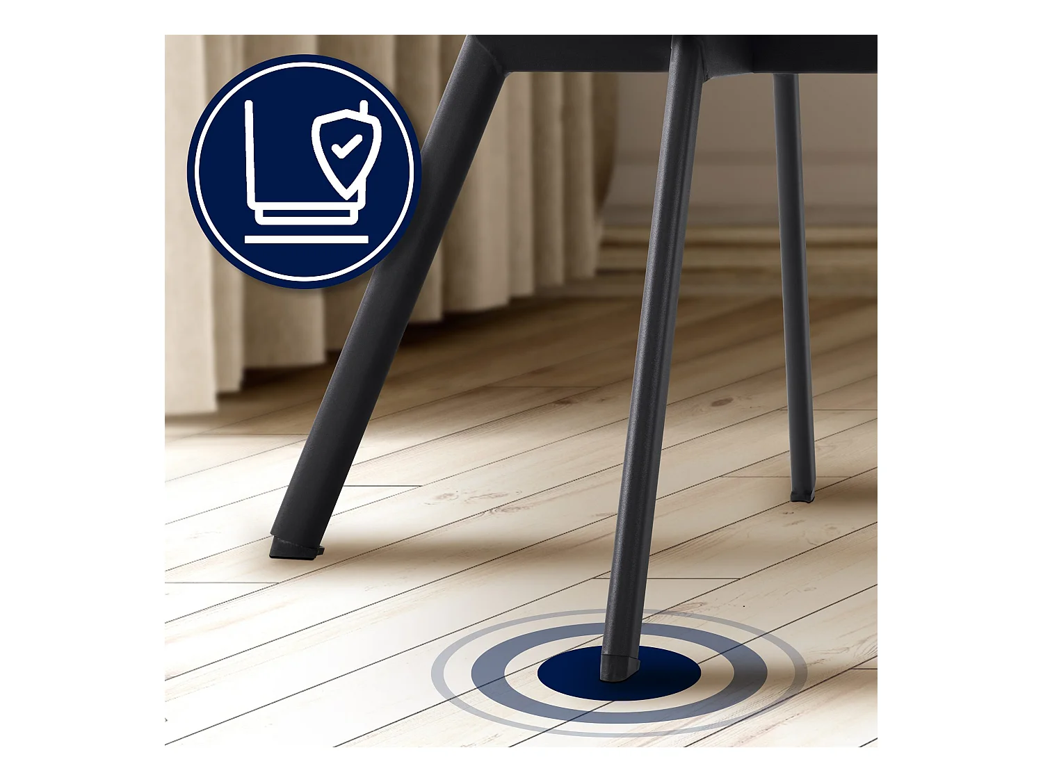 Lot de 2  chaise salle à manger - Velours - Gris foncé - Jordi