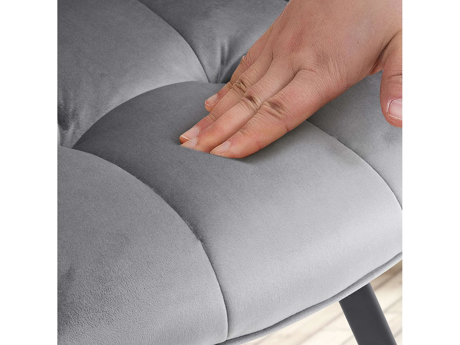 Lot de 2  chaise salle à manger - Velours - Gris foncé - Jordi