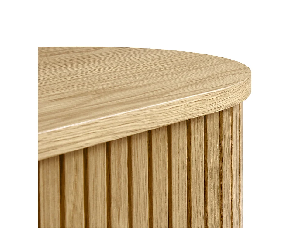 Meuble bas 2 portes 180 cm - Bois naturel - ALBA