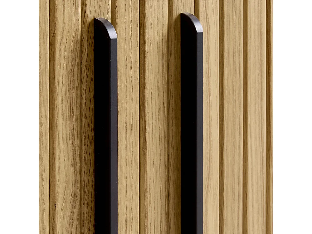 Meuble bas 2 portes 180 cm - Bois naturel - ALBA