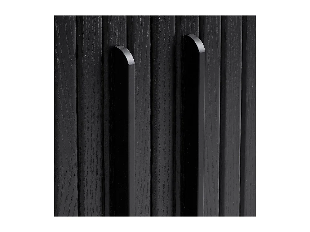 Meuble bas 2 portes 180 cm - Bois noir - ALBA