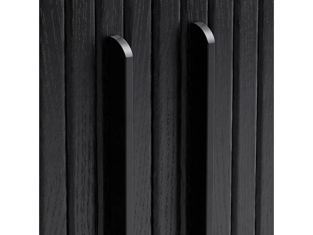 Meuble bas 2 portes 180 cm - Bois noir - ALBA