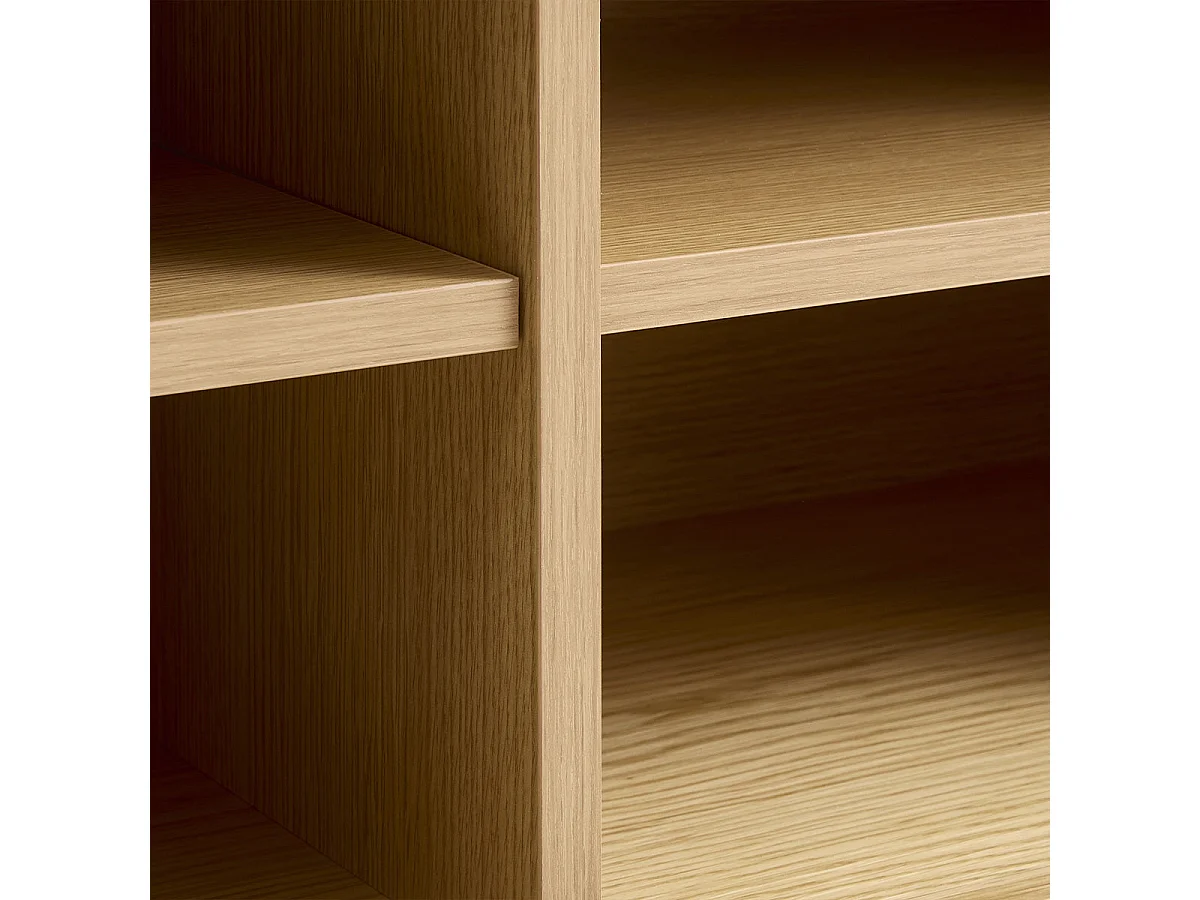 Meuble bas 2 portes 180 cm - Bois noir - ALBA