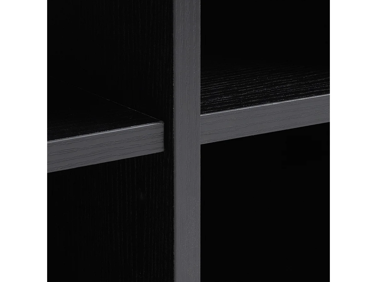 Meuble bas 2 portes 180 cm - Bois noir - ALBA