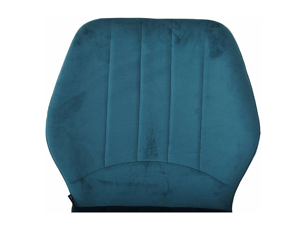 Lot 4 chaises en velours bleu canard pieds métal noir - EMILIO 2