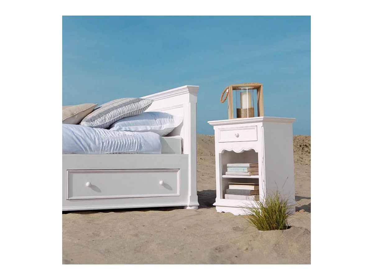 Table de chevet MDF Blanc - Harmonie Interior's