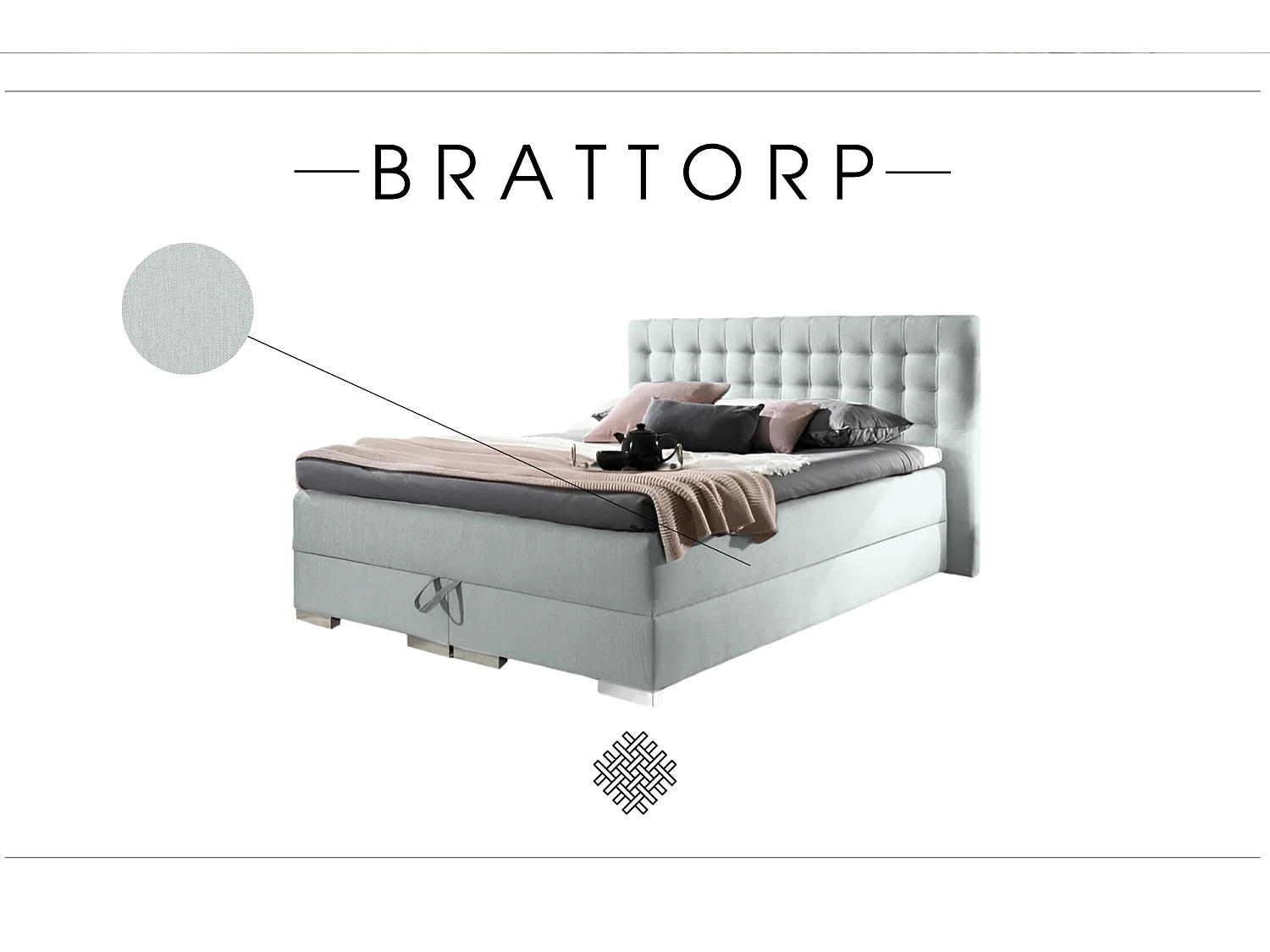 BOXSPRINGBETT mit Bettkasten Brattorp 2 140x200 cm, Boss 02 - Creme