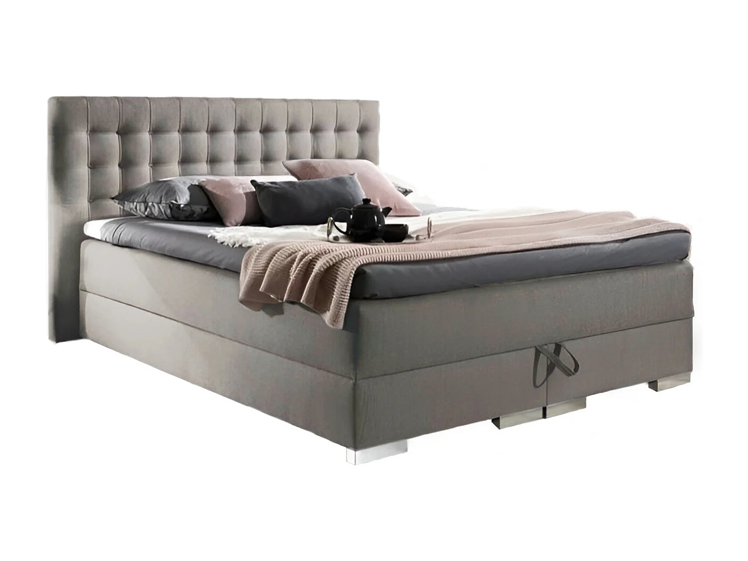 BOXSPRINGBETT mit Bettkasten Brattorp 2 160x200cm, Boss 03 - Braun