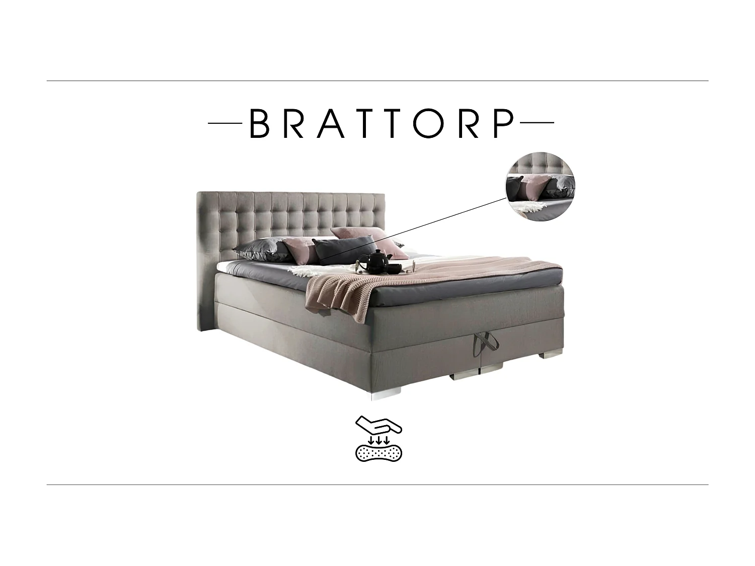 BOXSPRINGBETT mit Bettkasten Brattorp 2 160x200cm, Boss 03 - Braun