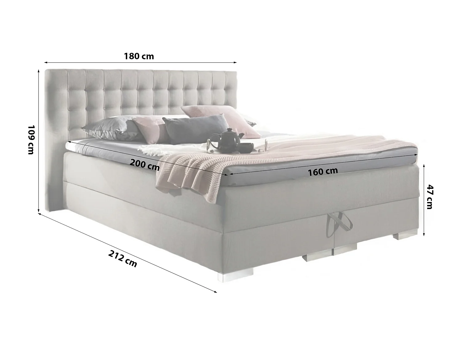 BOXSPRINGBETT mit Bettkasten Brattorp 2 160x200cm, Boss 03 - Braun